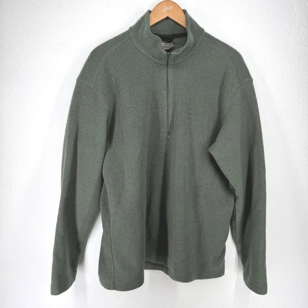 Patagonia Mens Capilene Fleece Pullover 1/4 Zip Green Size L Pullover Base layer